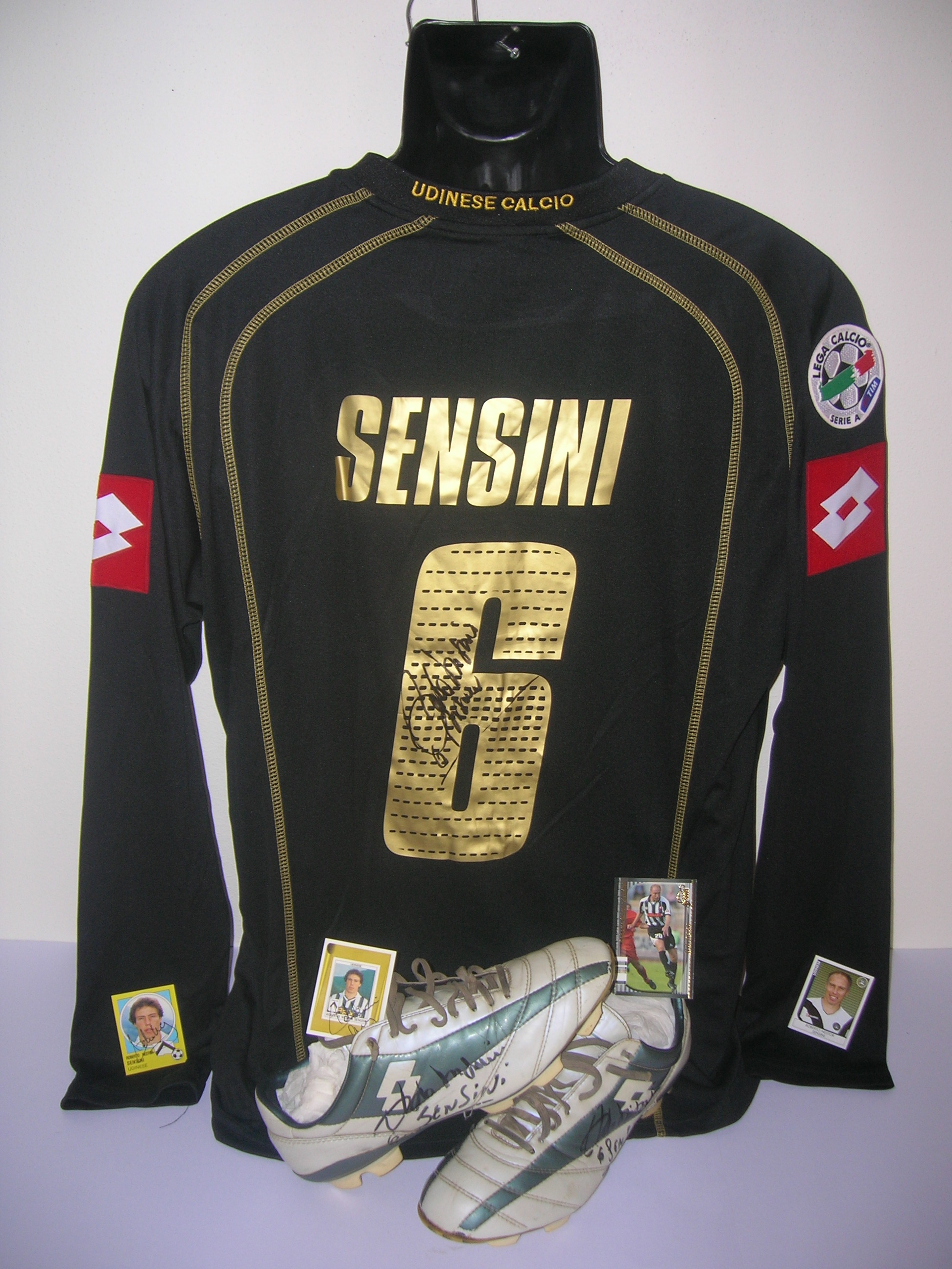 Udinese  Sensini  N.  maglia e le sue scarpe originali  indossate e autografate